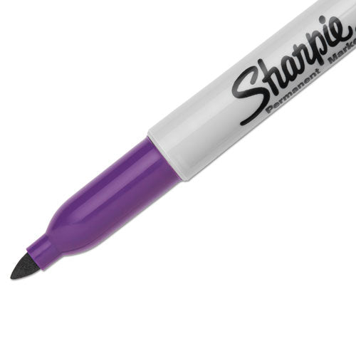 Fine Tip Permanent Marker, Fine Bullet Tip, Purple, Dozen.