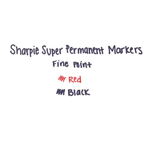 Super Permanent Marker, Fine Bullet Tip, Red, Dozen.
