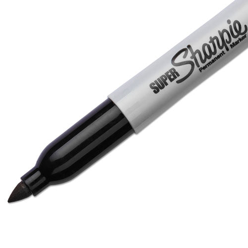Super Permanent Marker, Fine Bullet Tip, Black, 6/pack.
