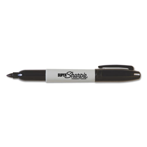 Super Permanent Marker, Fine Bullet Tip, Black, 6/pack.