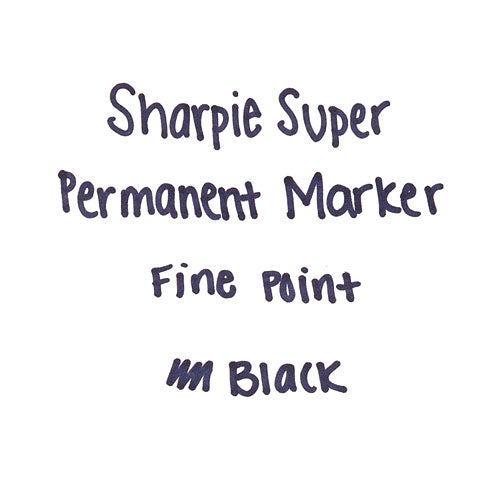 Super Permanent Marker, Fine Bullet Tip, Black, 6/pack.