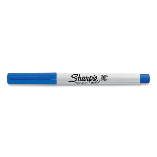 Ultra Fine Tip Permanent Marker, Ultra-fine Needle Tip, Blue, Dozen.