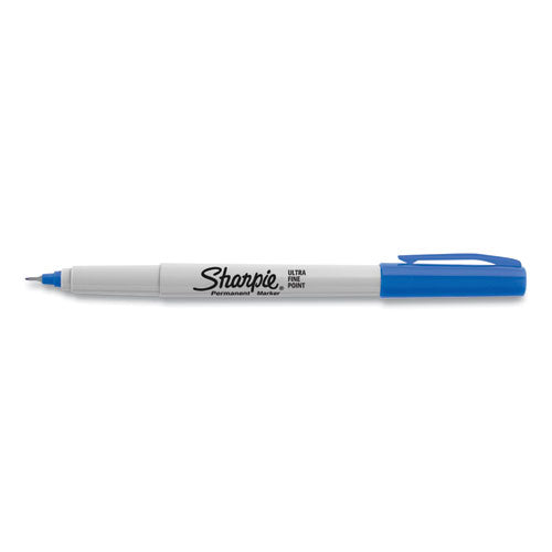 Ultra Fine Tip Permanent Marker, Ultra-fine Needle Tip, Blue, Dozen.