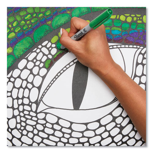 Ultra Fine Tip Permanent Marker, Ultra-fine Needle Tip, Blue, Dozen.