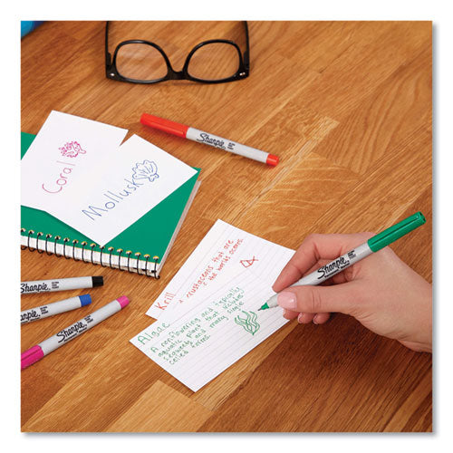 Ultra Fine Tip Permanent Marker, Ultra-fine Needle Tip, Blue, Dozen.