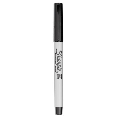 Ultra Fine Tip Permanent Marker, Ultra-fine Needle Tip, Black, 5/pack.