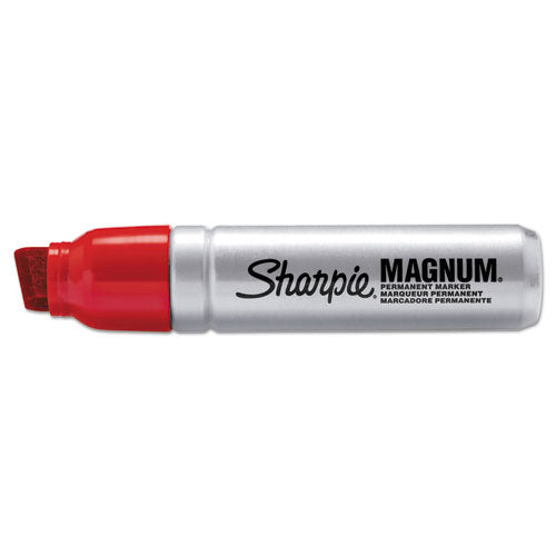 Magnum Permanent Marker, Broad Chisel Tip, Red.