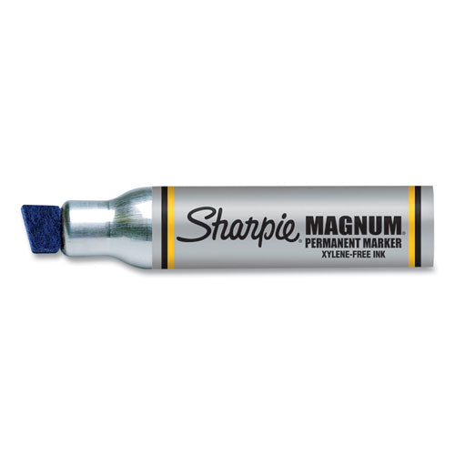 Magnum Permanent Marker, Broad Chisel Tip, Blue.
