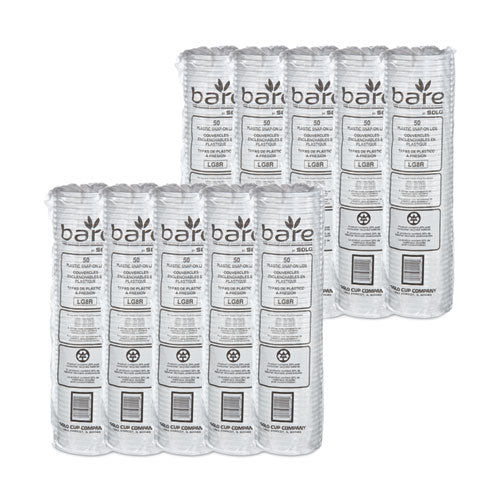 Bare Eco-forward Rpet Deli Container Lids, Proplanet Seal,Recessed Lid, Fits 8 Oz, Clear, Plastic, 50/pack, 10 Packs/carton