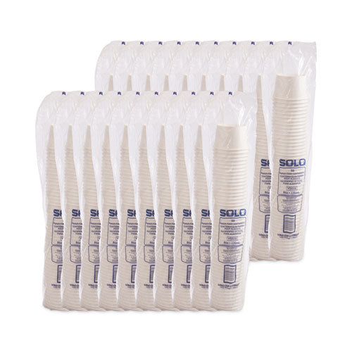 Double Poly Paper Food Containers, 8 Oz,3.8" Diameter X 2.4"h, White, 50/pack, 20 Packs/carton