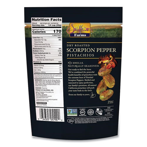 Scorpion Pepper Pistachios, 2.5 Oz Bag, 8/carton