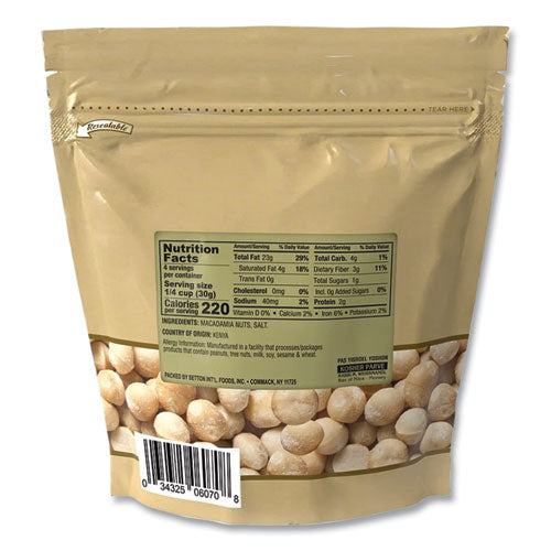 Macadamia Nuts, Dry Roasted, Salted, 4 Oz Bag, 12/carton