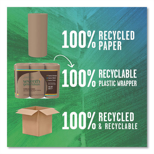 Natural Unbleached 100% Recycled Paper Kitchen Towel Rolls, 2-ply, 11 X 9, 120 Sheets/roll.