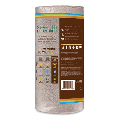 Natural Unbleached 100% Recycled Paper Kitchen Towel Rolls, 2-ply, 11 X 9, 120 Sheets/roll.