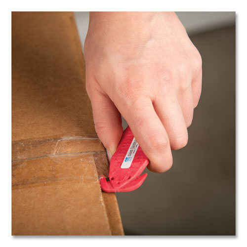 Klever Kutter Safety Cutter, 3 Razor Blades, 1" Blade, 4" Plastic Handle, Red.