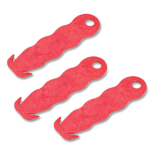 Klever Kutter Safety Cutter, 3 Razor Blades, 1" Blade, 4" Plastic Handle, Red.