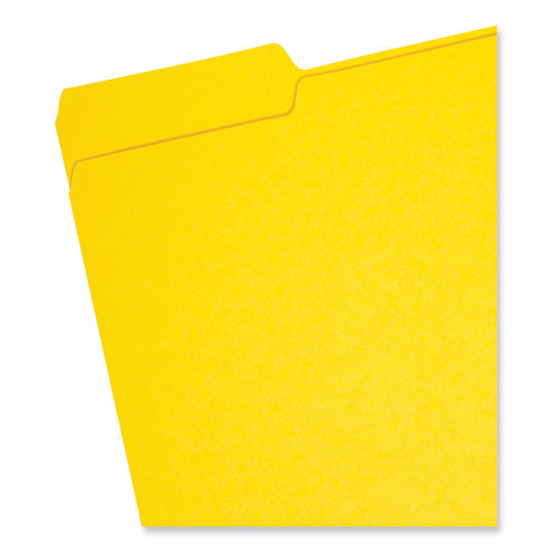 Interior File Folders, 1/3-cut Tabs: Assorted, Letter Size, 0.75" Expansion, Yellow, 100/box.