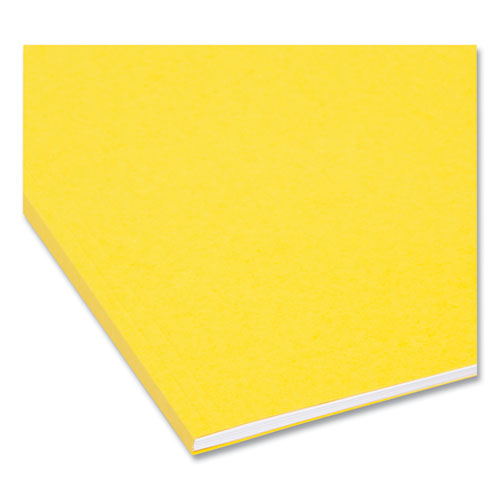 Interior File Folders, 1/3-cut Tabs: Assorted, Letter Size, 0.75" Expansion, Yellow, 100/box.