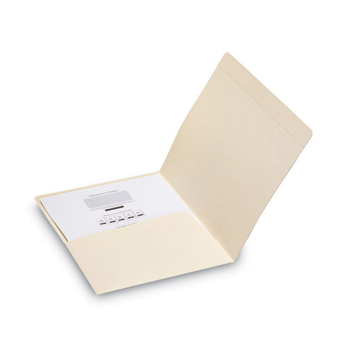 Top Tab File Folders With Inside Pocket, Straight Tabs, Letter Size, Manila, 50/box.