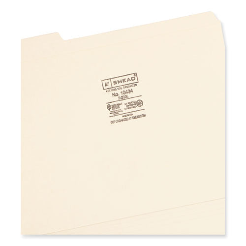 Reinforced Tab Manila File Folders, 1/3-cut Tabs: Assorted, Letter Size, 0.75" Expansion, 14-pt Manila, 100/box
