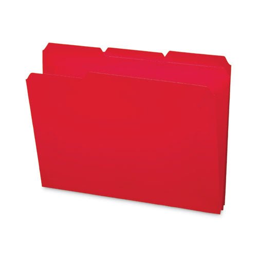 Top Tab Poly Colored File Folders, 1/3-cut Tabs: Assorted, Letter Size, 0.75" Expansion, Red, 24/box.