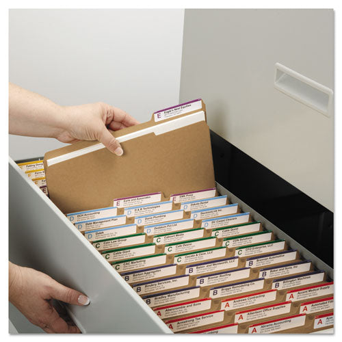 Heavyweight Kraft File Folder, 1/3-cut Tabs: Assorted, Letter Size, 0.75" Expansion, 11-pt Kraft, Brown, 100/box
