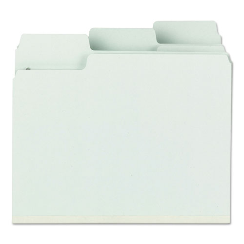 Supertab Pressboard Fastener Folders With Two Safeshield Fasteners, 2" Expansion, Letter Size, Gray-green, 25/box.