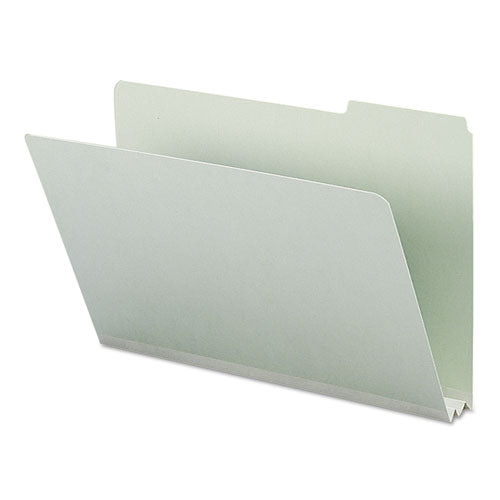 Expanding Recycled Heavy Pressboard Folders,1/3-cut Tabs: Assorted, Legal Size, 2" Expansion, Gray-green, 25/box