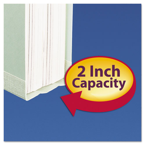 Expanding Recycled Heavy Pressboard Folders,1/3-cut Tabs: Assorted, Legal Size, 2" Expansion, Gray-green, 25/box