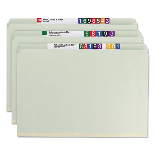 Recycled Pressboard Fastener Folders, Straight Tabs,Two Safeshield Fasteners, 2" Expansion, Legal Size, Gray-green, 25/box