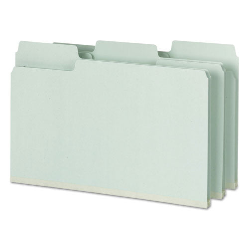 Supertab Pressboard Fastener Folders With Two Safeshield Fasteners,2" Expansion, Legal Size, Gray-green, 25/box