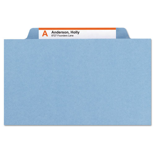 Expanding Recycled Heavy Pressboard Folders, 1/3-cut Tabs: Assorted, Letter Size,1" Expansion, Blue, 25/box