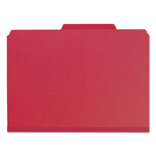 Expanding Recycled Heavy Pressboard Folders, 1/3-cut Tabs: Assorted, Letter Size, 1" Expansion, Bright Red, 25/box.