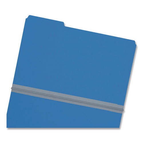 Expanding Recycled Heavy Pressboard Folders,1/3-cut Tabs: Assorted, Legal Size, 1" Expansion, Dark Blue, 25/box