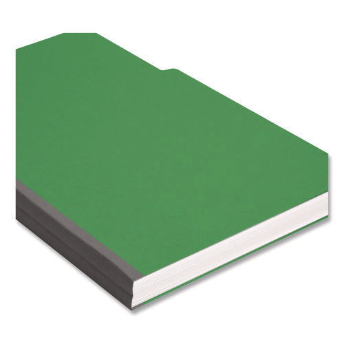 Expanding Recycled Heavy Pressboard Folders, 1/3-cut Tabs: Assorted, Legal Size,1" Expansion, Green, 25/box