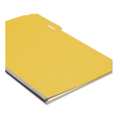 Expanding Recycled Heavy Pressboard Folders, 1/3-cut Tabs: Assorted, Legal Size, 1" Expansion, Yellow, 25/box.