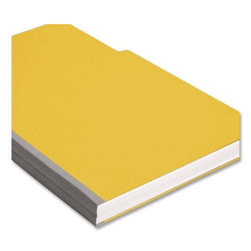 Expanding Recycled Heavy Pressboard Folders, 1/3-cut Tabs: Assorted, Legal Size, 1" Expansion, Yellow, 25/box.