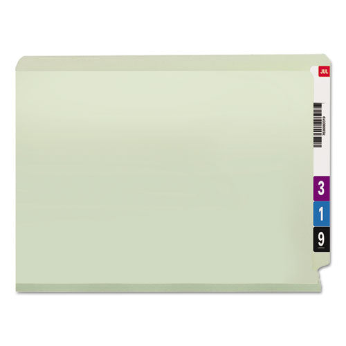 Extra-heavy Recycled Pressboard End Tab Folders, Straight Tabs, Letter Size, 2" Expansion, Gray-green, 25/box.