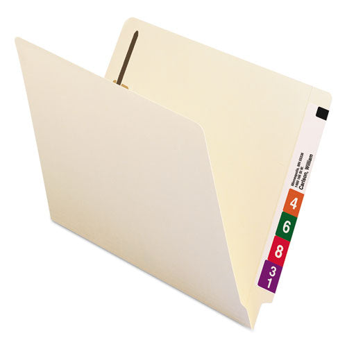 End Tab Fastener Folders With Reinforced Straight Tabs,11-pt Manila, 2 Fasteners, Letter Size, Manila Exterior, 50/box