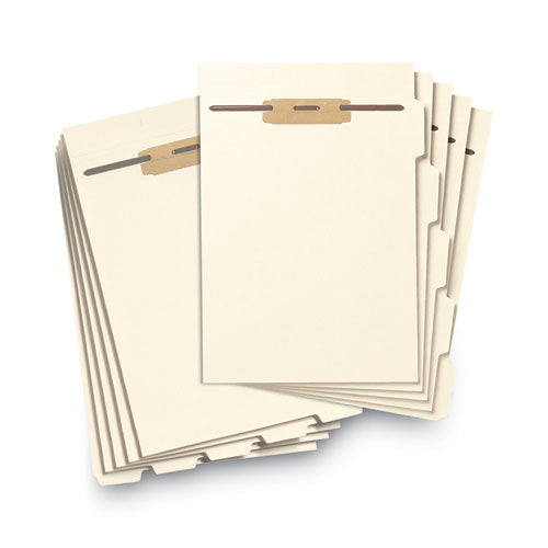 Stackable Folder Dividers With Fasteners, 1/5-cut Bottom Tab, 1 Fastener, Letter Size, Manila, 4 Dividers/set, 50 Sets.