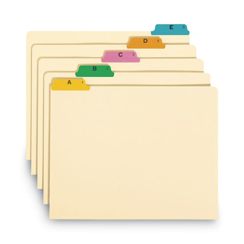 Alphabetic Top Tab Indexed File Guide Set, 1/5-cut Top Tab, A To Z, 8.5 X 11, Manila, 25/set.