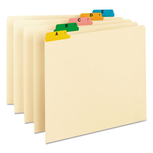 Alphabetic Top Tab Indexed File Guide Set, 1/5-cut Top Tab, A To Z, 8.5 X 11, Manila, 25/set.