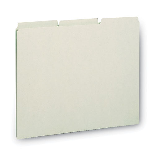 Recycled Blank Top Tab File Guides, 1/3-cut Top Tab, Blank, 8.5 X 11, Green, 100/box