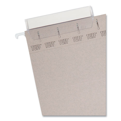 Tuff Hanging Folders With Easy Slide Tab, Letter Size, 1/3-cut Tabs, Steel Gray, 18/box.