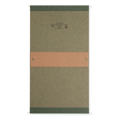 Box Bottom Hanging File Folders, 3" Capacity, Letter Size, Standard Green, 25/box.