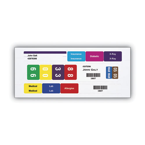 Color-coded Smartstrip Refill Label Forms, Inkjet Printer, Assorted, 1.5 X 7.5, White, 250/pack