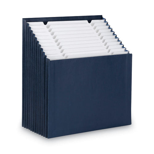 Stadium File, 12 Sections, 1/12-cut Tabs, Letter Size, Navy
