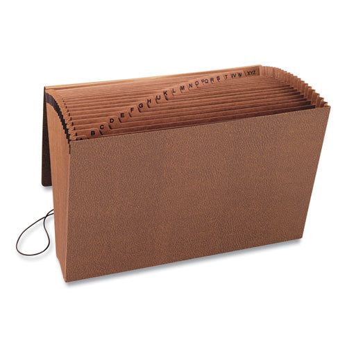 Tuff Expanding Wallet, 21 Sections, Elastic Cord Closure,1/21-cut Tabs, Legal Size, Redrope