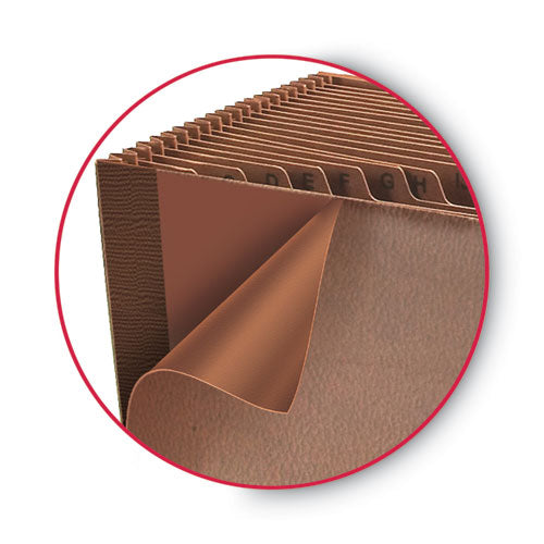 Tuff Expanding Open-top Stadium File, 21 Sections, 1/21-cut Tabs, Letter Size, Redrope.