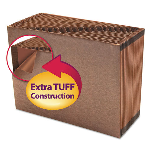 Tuff Expanding Open-top Stadium File, 21 Sections, 1/21-cut Tabs, Letter Size, Redrope.